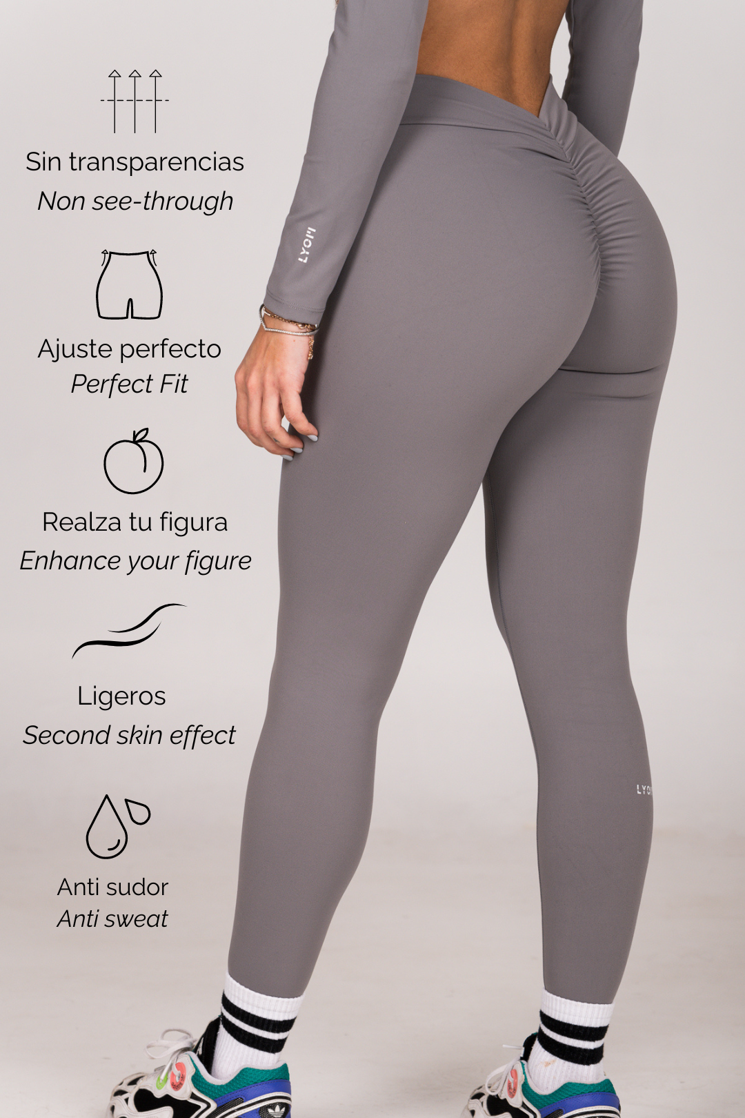 LYOM™ Active Allure Leggings - Grey - LYOM™