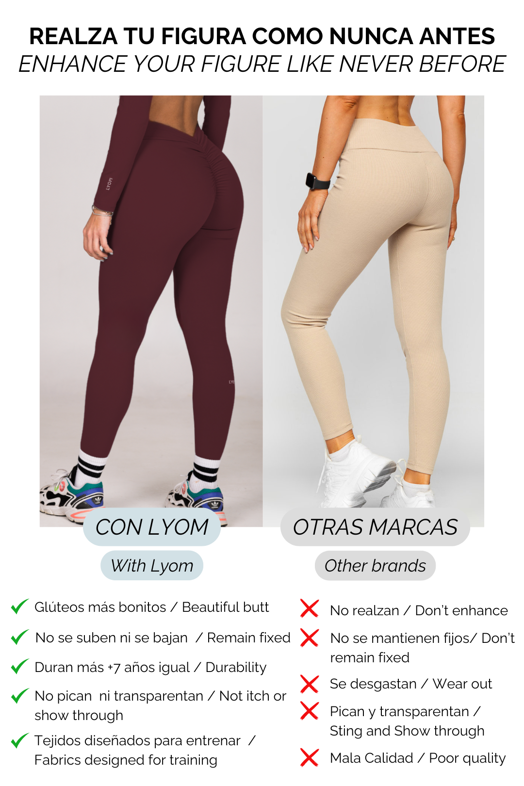 LYOM™ Active Allure Leggings - Bordeaux - LYOM™