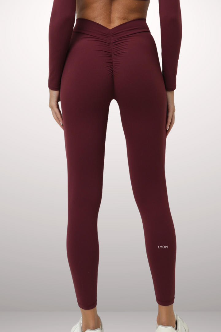 LYOM™ Active Allure Leggings - Bordeaux - LYOM™