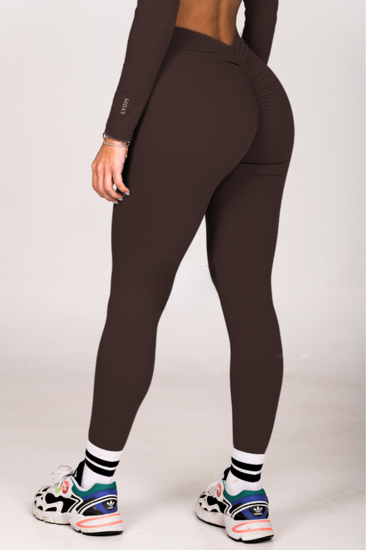 LYOM™ Active Allure Leggings - Taupe Brown