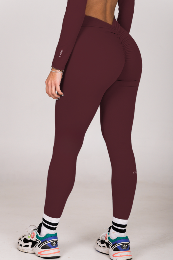 LYOM™ Active Allure Leggings - Bordeaux - LYOM™