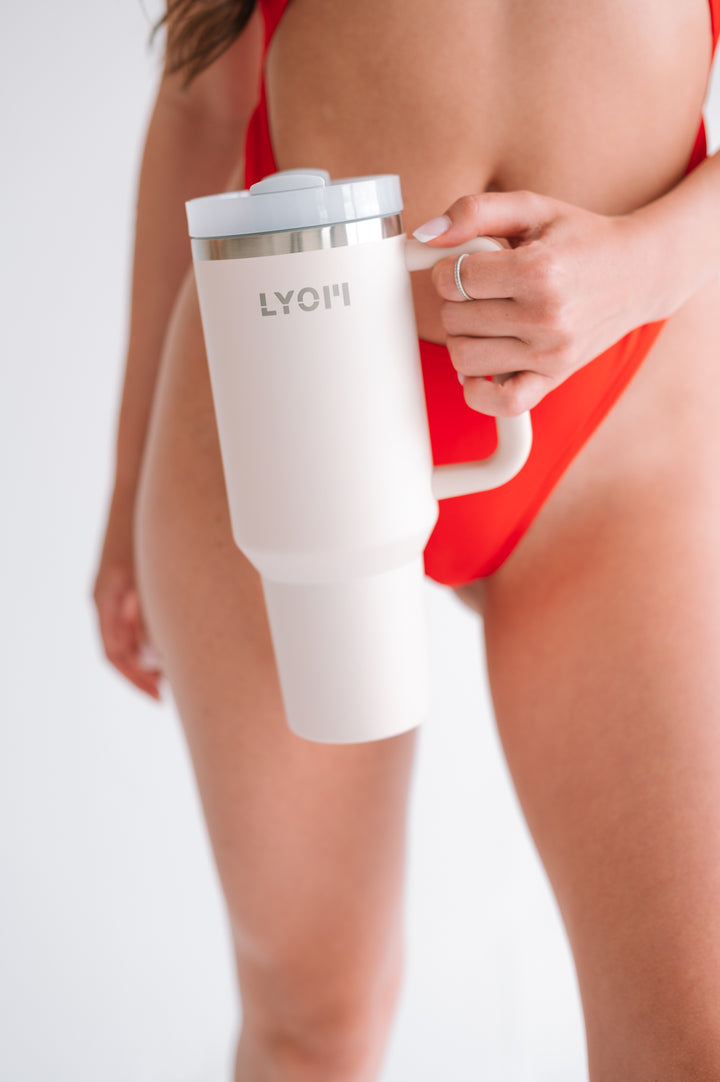 LYOM™ Aesthetic Tumbler 1.2L - Cream