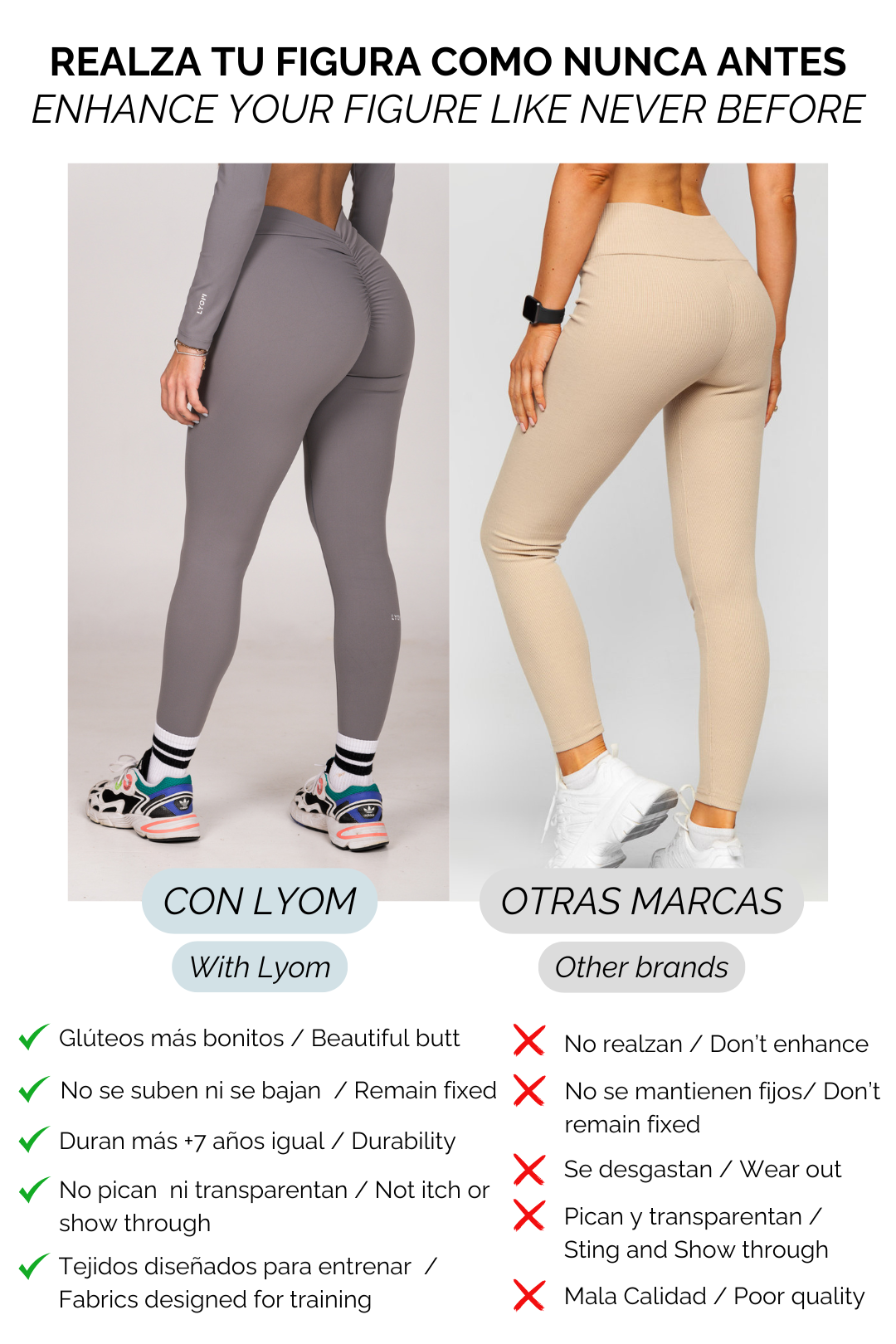 LYOM™ Active Allure Leggings - Grey - LYOM™