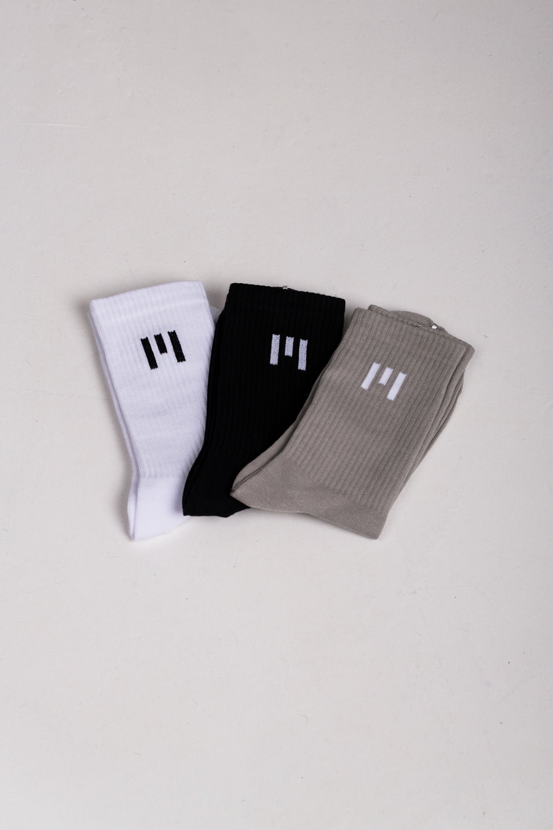 Premium Unisex Socks - Pack 3 | LYOM - White/Black/Grey