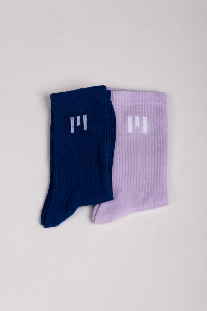 Premium Unisex Socks - Pack 2 | LYOM - Dark Blue/Purple