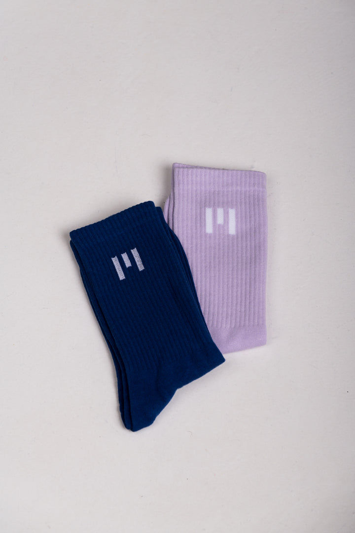 Premium Unisex Socks - Pack 2 | LYOM - Dark Blue/Purple
