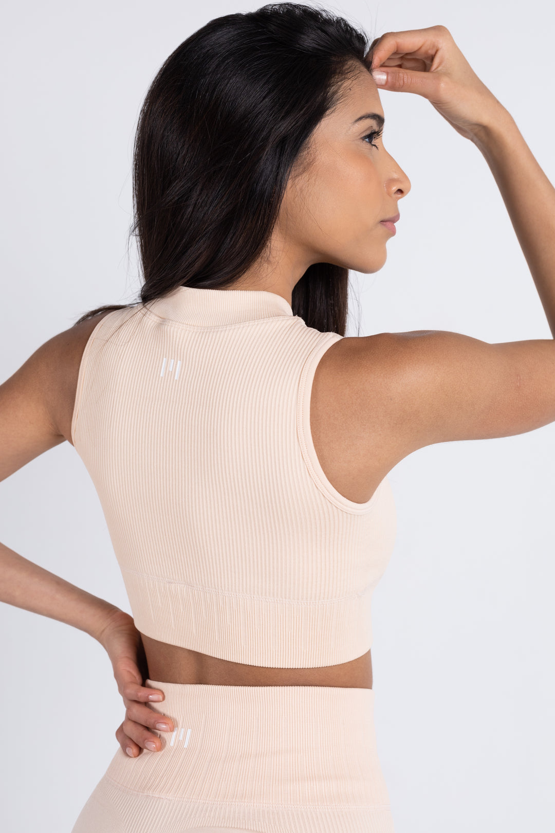 LYOM™ Aesthetic Halter Ribbed Top - Coral