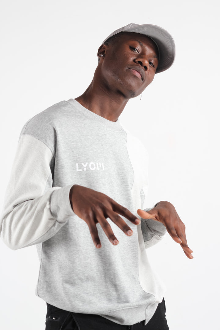 LYOM™ Oversize Bicolor Hoodie - Light Gray