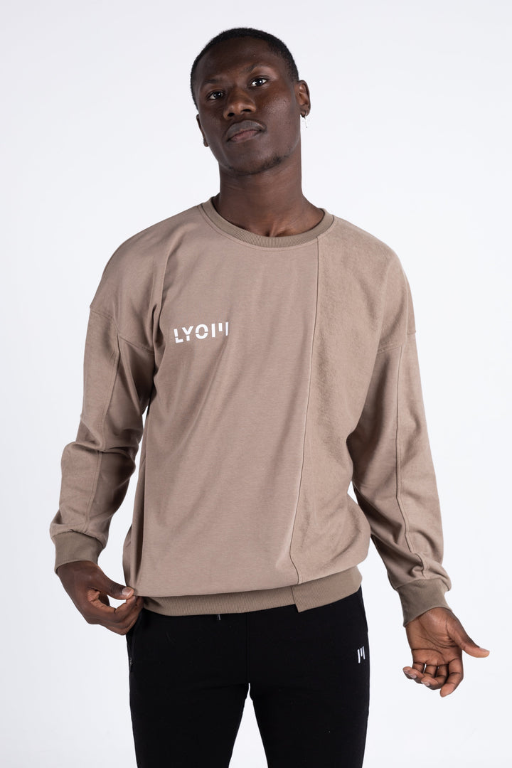 LYOM™ Oversize Bicolor Hoodie - Light Brown